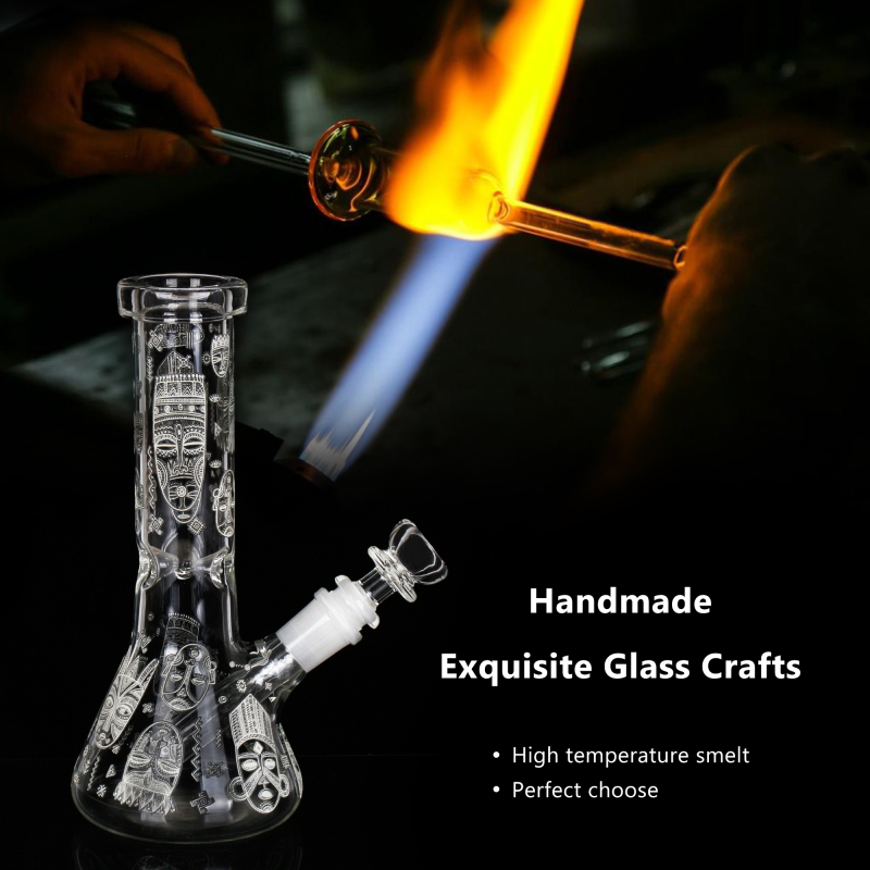 cool black decal glass water bong for wholesaler