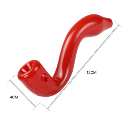 12cm length red color glass smoking pipe