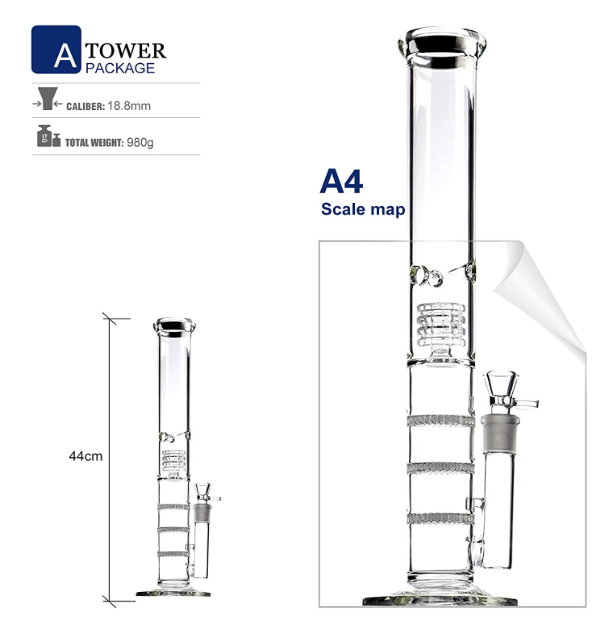 44cm klare klassische Wasserbong