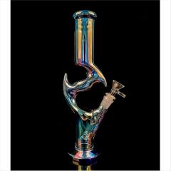 clear electroplate 31cm high glass smoking bong