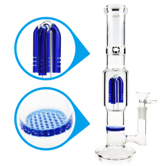 blue filter inside glass water bong