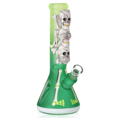 three skulls paster decoration water bong