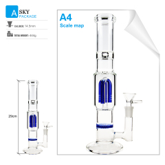 blue filter inside glass water bong