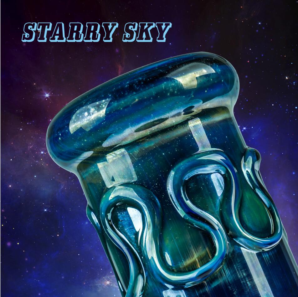 starry sky style ice and water inside glass bong