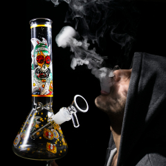 demon decal good selling glass beaker bong