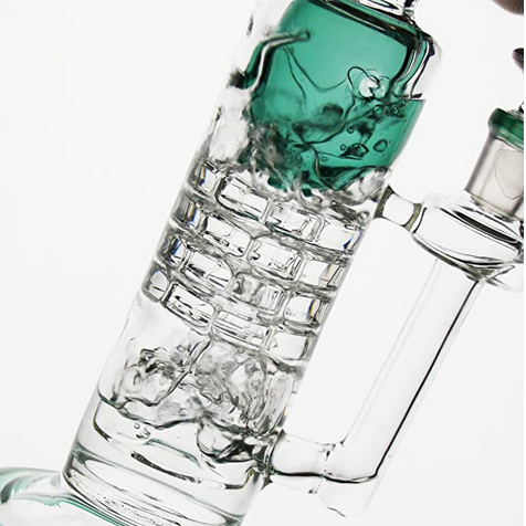 clear and green style glass bong for smoker