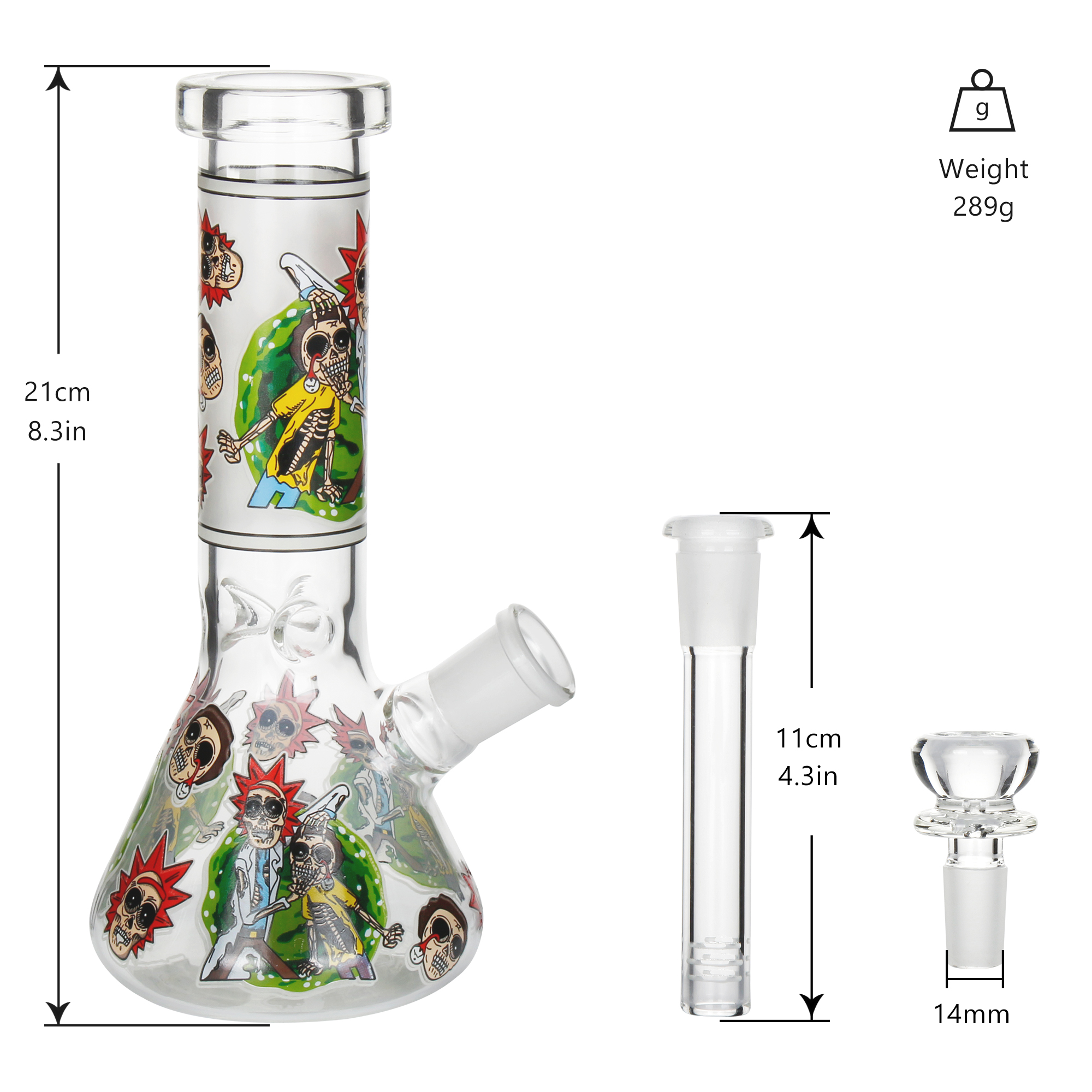 good design 10.6 inches glass bong