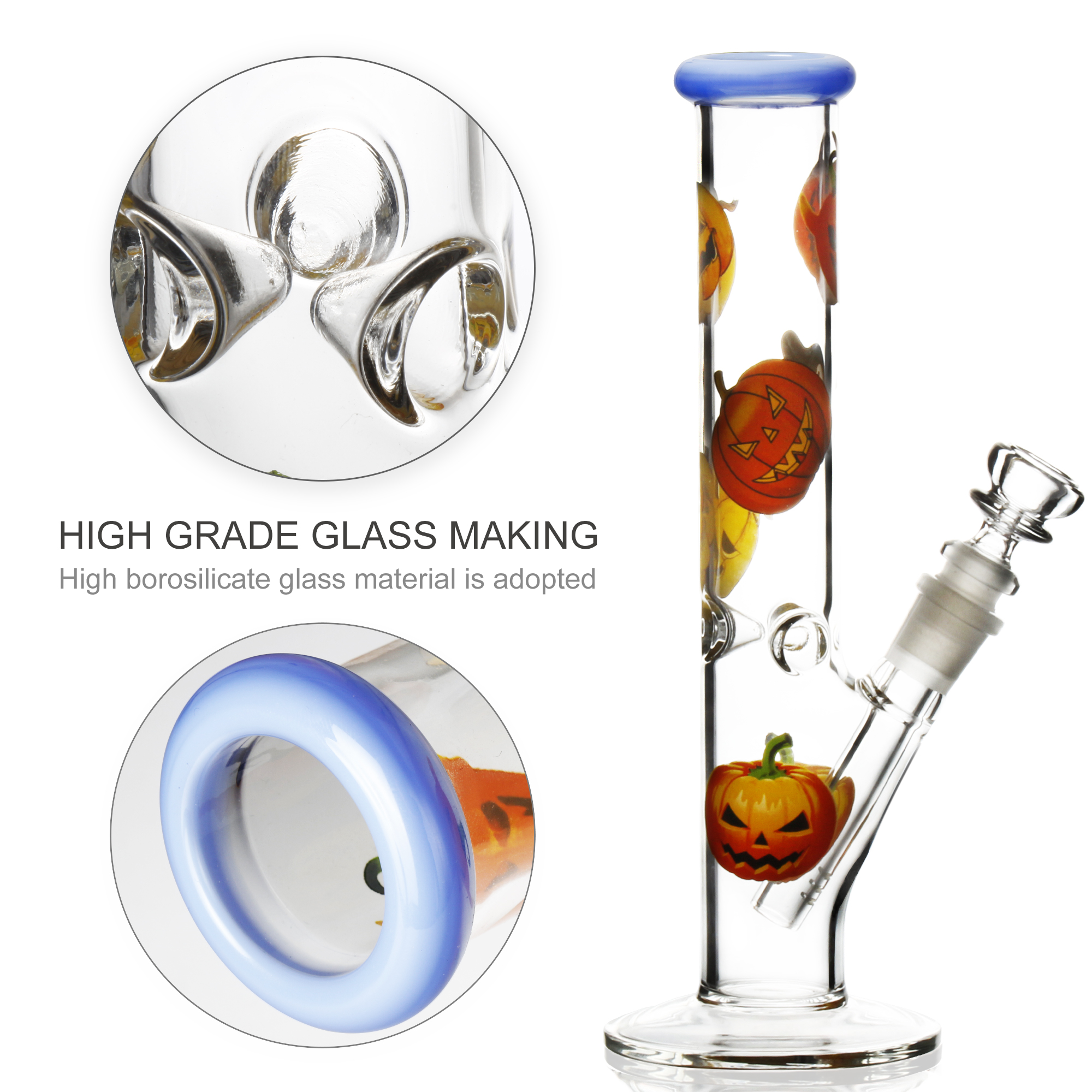 10 inches straight style glass smoking bong