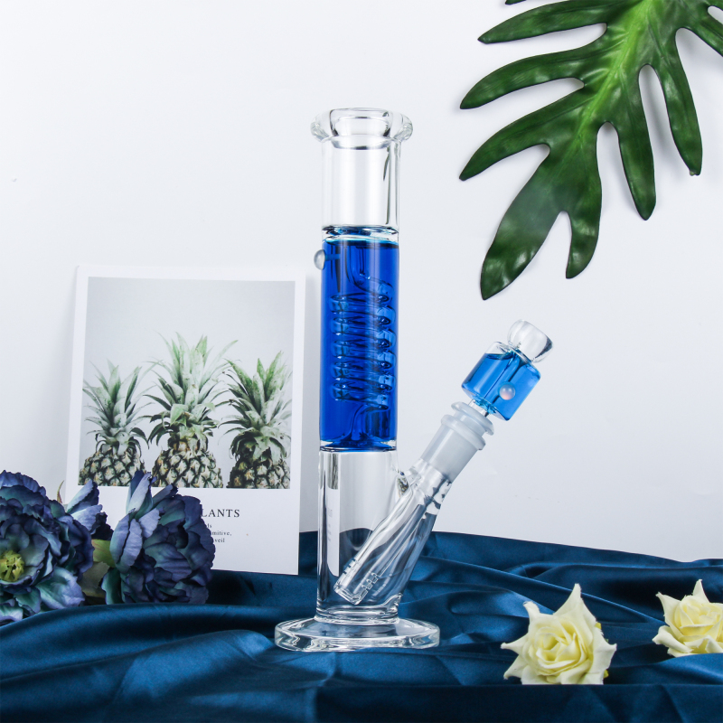 blue oil inside good design smoking bong