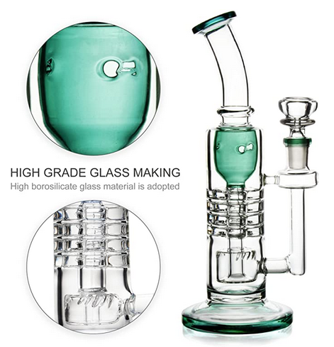 clear and green style glass bong for smoker