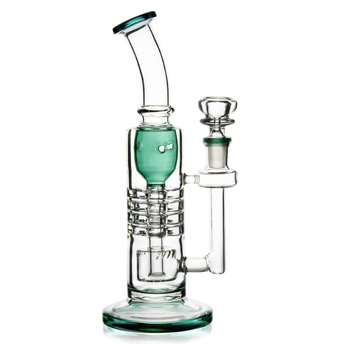 clear and green style glass bong for smoker