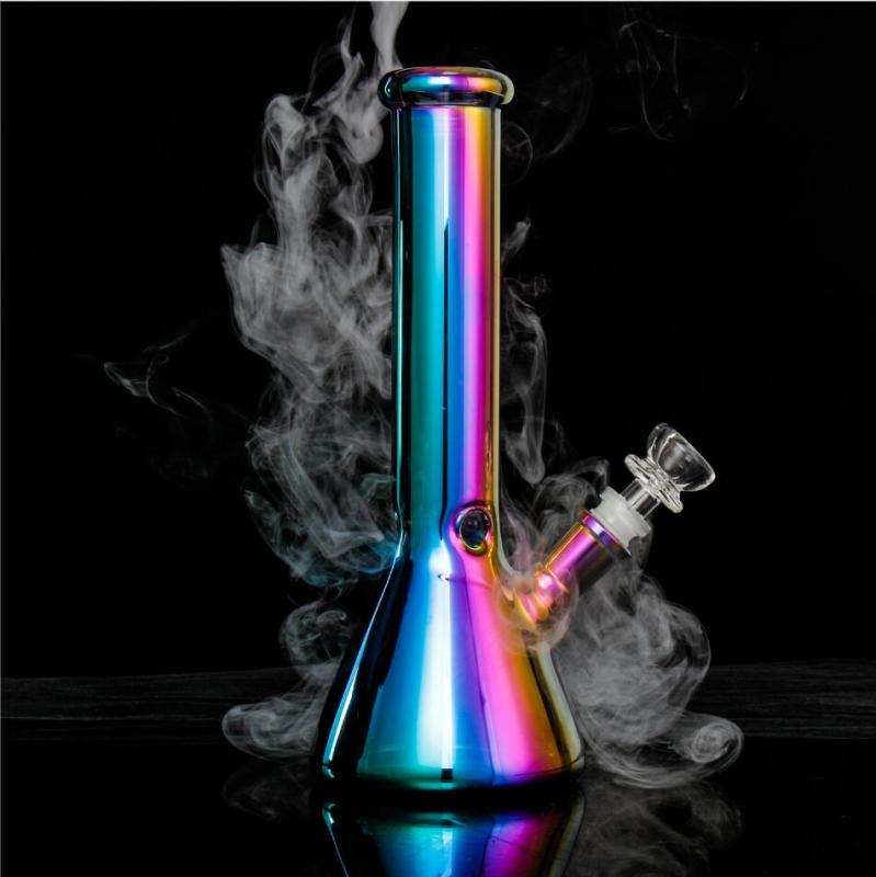 dark electroplate glass beaker smoking bong