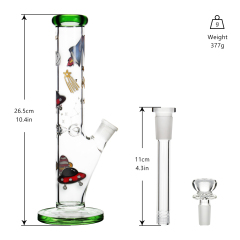 straight classic 10.4 inches glass water smoking bong