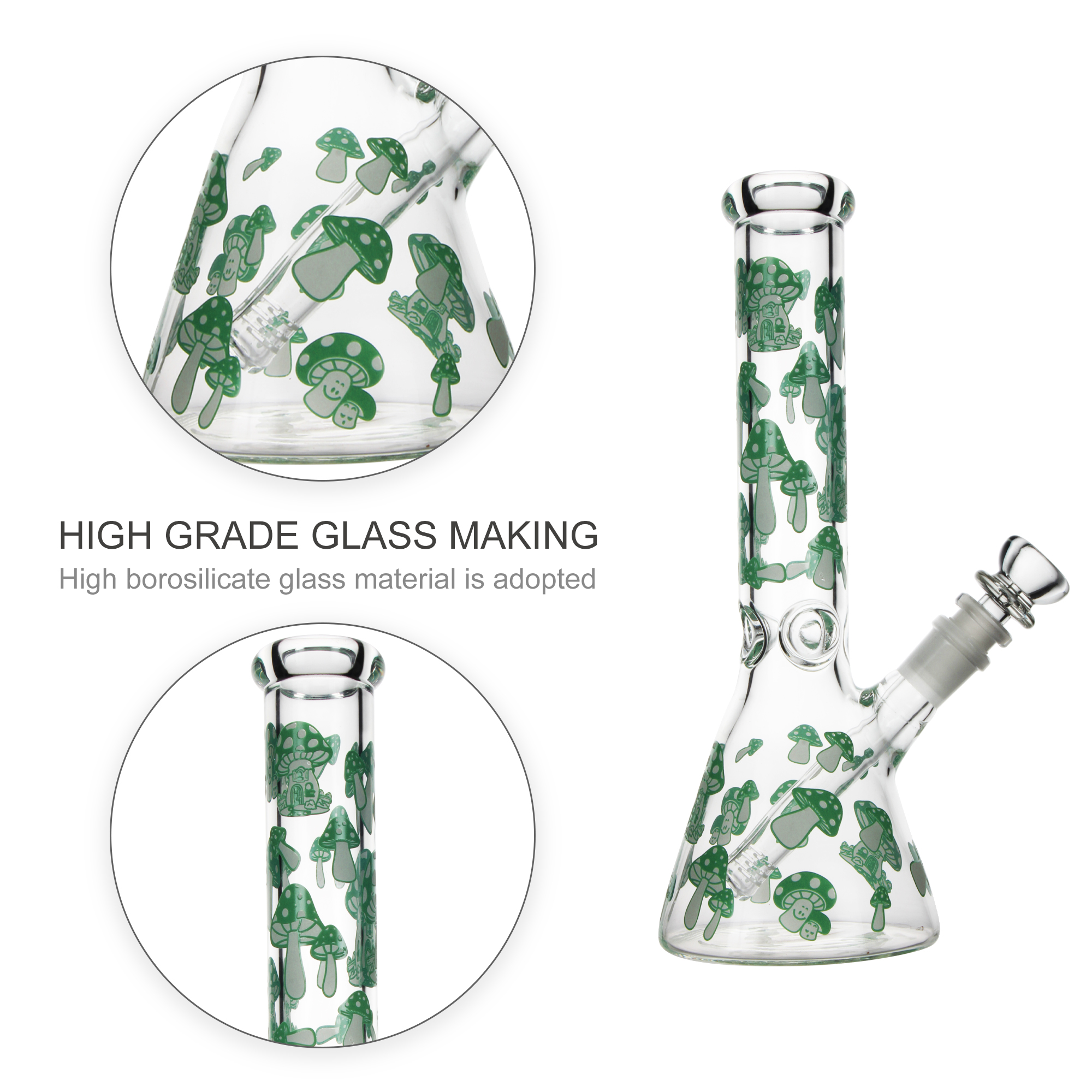 lovely green mushroom beaker bong