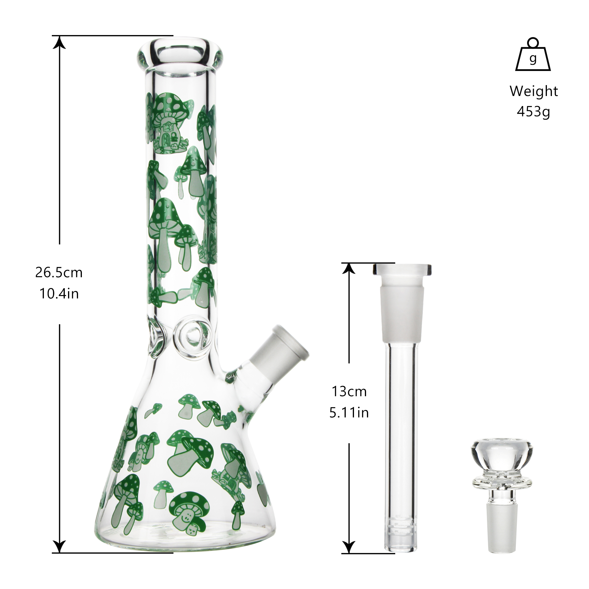 lovely green mushroom beaker bong