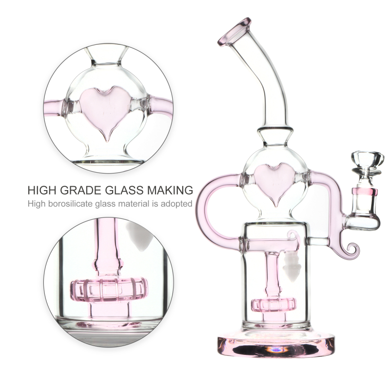 pink heart sweet love for lady smoking bong