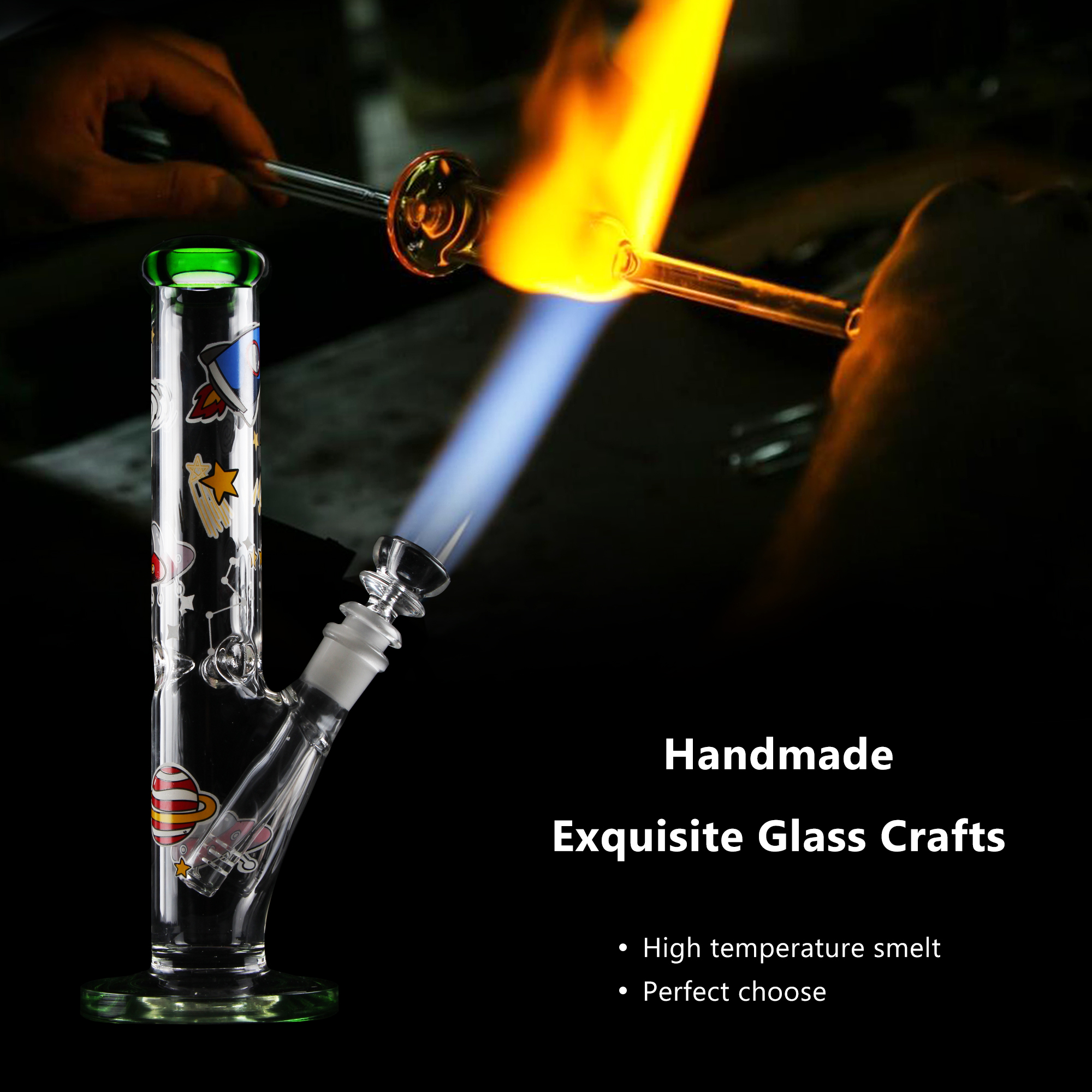 straight classic 10.4 inches glass water smoking bong