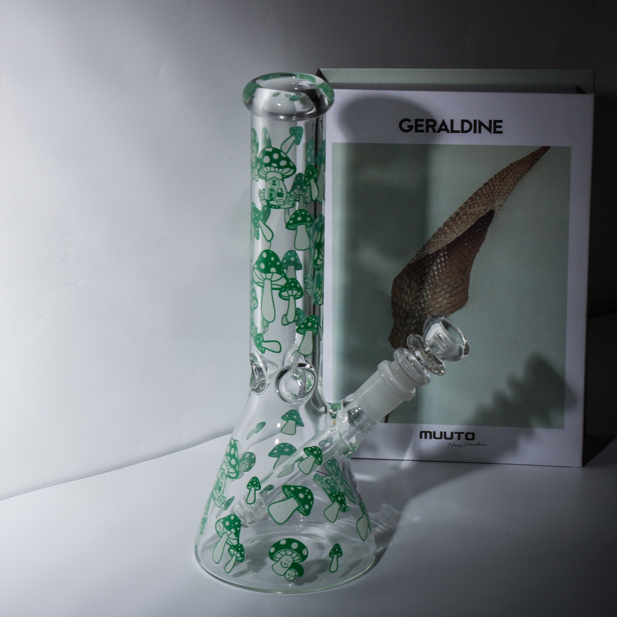 lovely green mushroom beaker bong