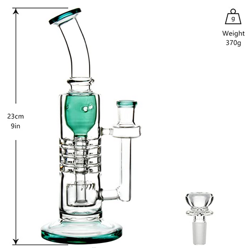 clear and green style glass bong for smoker