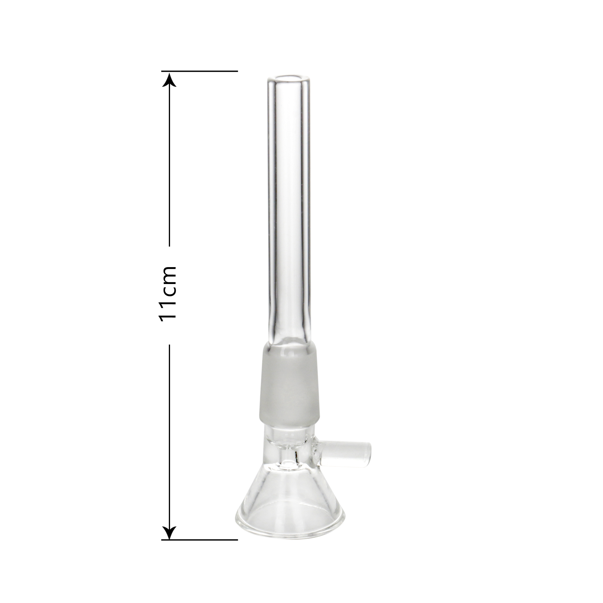 clear glass bowl and downstem in one body