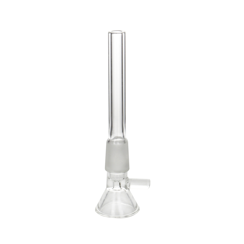 clear glass bowl and downstem in one body