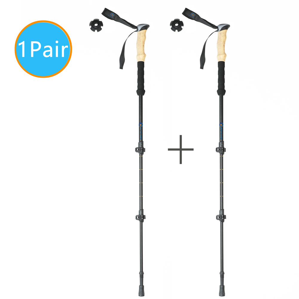 7075 Aluminum Trekking Poles 3 Sections Walking Multifunctional Outdoor Stick Alpenstock Hiking Camping Equipment Walking Stick