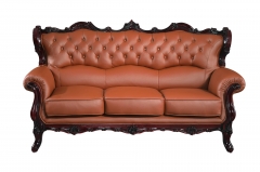 JHC San Carlo Brown Leather Sofa Set