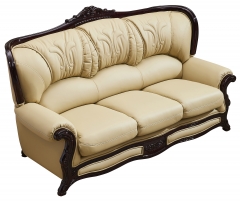 JHC Charlemagne Ivory Leather Sofa Set