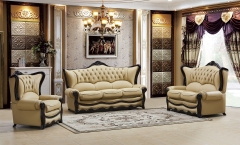 JH Kensington Ivory Leather Sofa Set