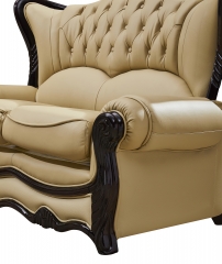JH Kensington Ivory Leather Sofa Set