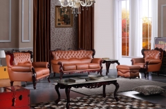 JHC San Carlo Brown Leather Sofa Set
