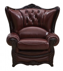 JHC Kensington Burgundy Leather Sofa Set