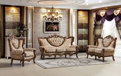 JHC Queensway Brown&Gold Fabric Sofa Set