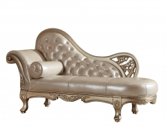 JHC Morocco White Pearl Leather Chaise