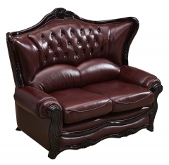 JHC Kensington Burgundy Leather Sofa Set