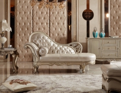 JHC Morocco White Pearl Leather Chaise