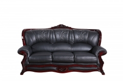 JHC Charlemagne Black Leather Sofa Set