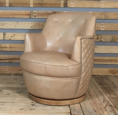 JHS Candace Gaston Leather Swivel Chair