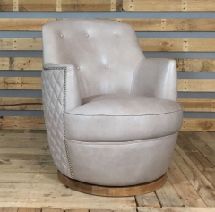 JHS Candace Seaweed Leather Swivel Chair