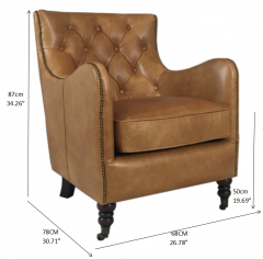 JHS Wellington Coganc Leather Chair