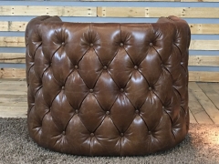 JHS Chestfield Mexico Brown Leather Swivel Chair