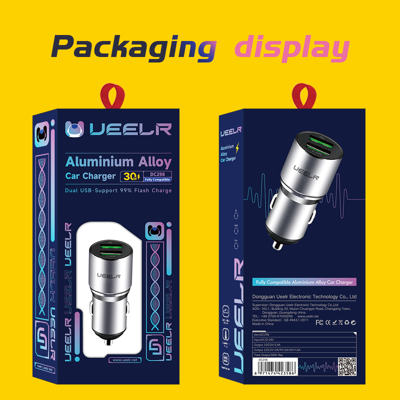 DC298 Fully Compatible Aluminium Alloy Car Charger