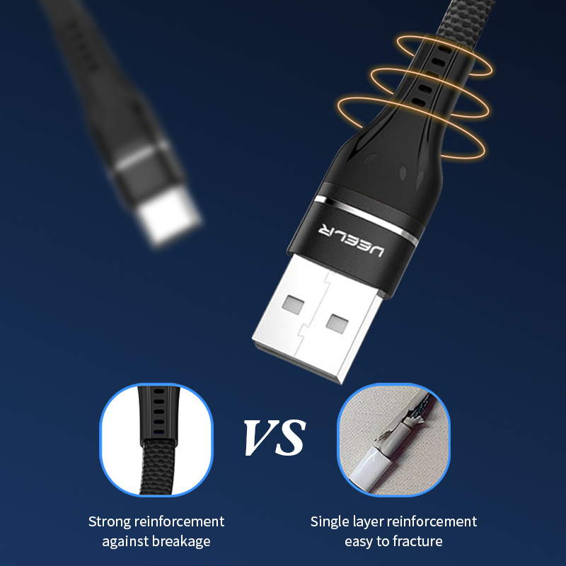 DX106-MPC Aluminum alloy braided fast charging data cable Micro&Lightning&Type-C