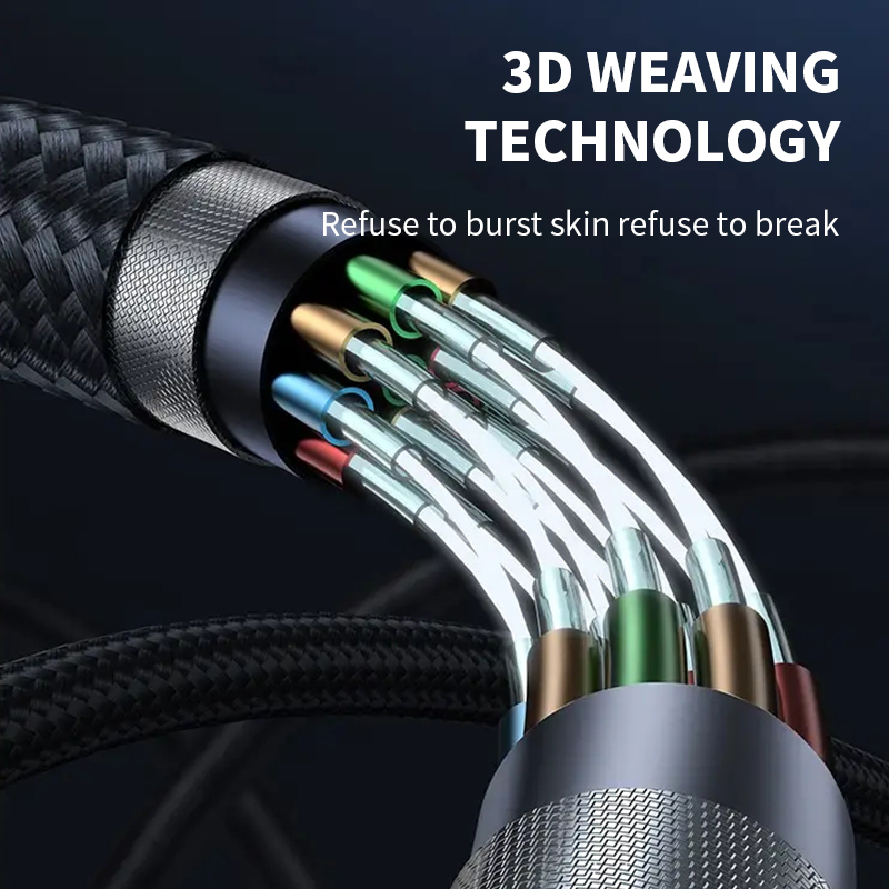 DX203-MPC Lightning·digital display braided fast charging data cable 1M