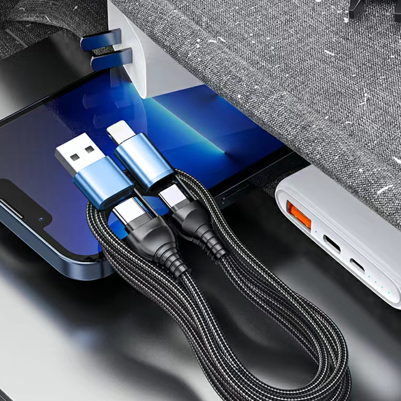 DX601 4-in-1 60W Fast Charging Data Cable 1.5M