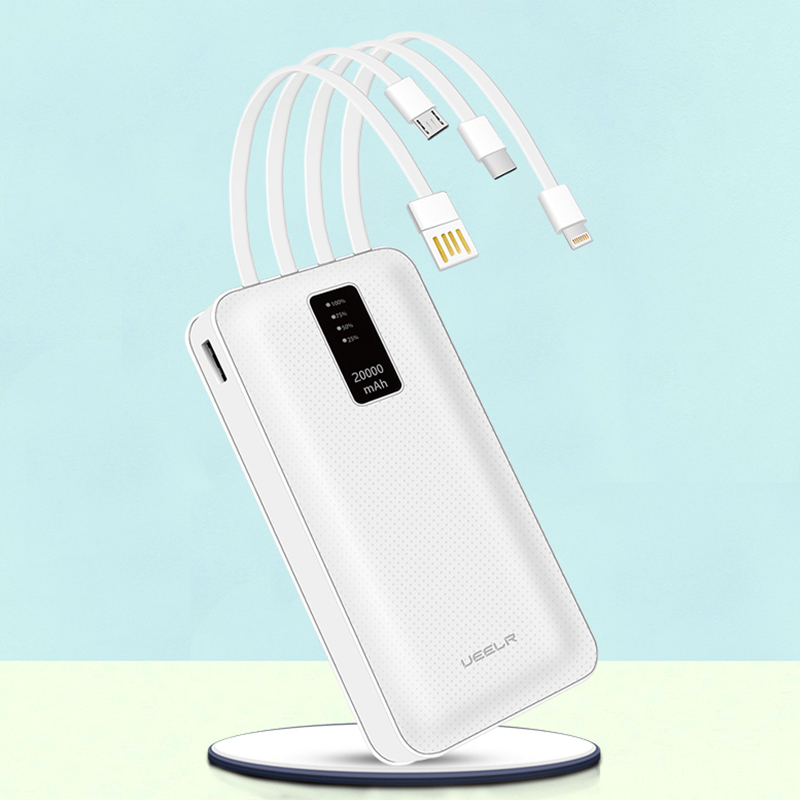 DY02 20000mAh Big Capacity Built in Cables Power Bank