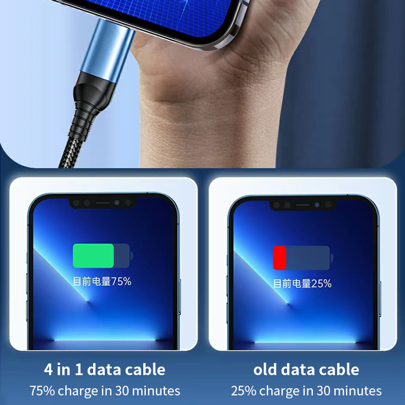 DX601 4-in-1 60W Fast Charging Data Cable 1.5M