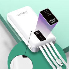 DY02 20000mAh Big Capacity Built in Cables Power Bank