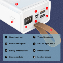 DY107 30000mAh Digital Display Torch Power Bank