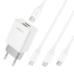 DT03-E 2.4A Smart Security Charger Dual USB Charging